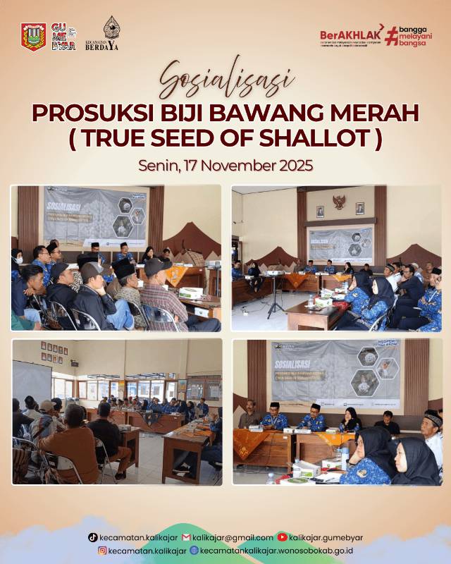Sosialisasi Produksi Biji Bawang Merah (True Seed of Shallot) di Kecamatan Kalikajar